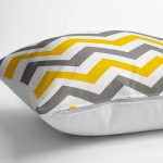 - yerminderi-YER-754-1 - Realhomes Zigzag Desen Dijital Baskılı Dekoratif Yer Minderi - 70 x 70 cm Realhomes