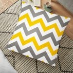 Zigzag Desen Dijital Baskılı Dekoratif Yer Minderi - 70 x 70 cm Realhomes