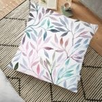 Zigzag Desen Dijital Baskılı Dekoratif Yer Minderi - 70 x 70 cm Realhomes