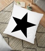 - yerminderi-YER-762 - Realhomes Modern Yıldız Desenli Dijital Baskılı Dekoratif Yer Minderi - 70 x 70 cm Realhomes