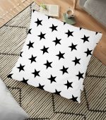 - yerminderi-YER-763 - Realhomes  Modern Yıldız Desenli Dijital Baskılı Dekoratif Yer Minderi - 70 x 70 cm Realhomes