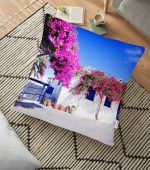 Mor Sarmaşık Desenli Dijital Baskılı Dekoratif Yer Minderi - 70 x 70 cm Realhomes