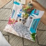 Eyfel Kulesi Resimli Dijital Baskılı Dekoratif Yer Minderi - 70 x 70 cm Realhomes