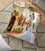 - yerminderi-YER-807 - Realhomes  Manzara Temalı Dijital Baskılı Yer Minderi - 70 x 70 cm Realhomes