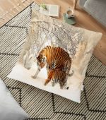 - yerminderi-YER-813 - Realhomes Leopar Desenli Dijital Baskılı Yer Minderi - 70 x 70 cm Realhomes