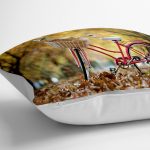 - yerminderi-YER-815-1 - Realhomes  Modern Bisiklet Desen Dijital Baskılı Yer Minderi - 70 x 70 cm Realhomes