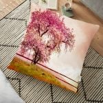 Çiçek Bahçesi Dijital Baskılı Dekoratif Yer Minderi - 70 x 70 cm Realhomes