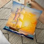 Manzara Desen Dijital Baskılı Yer Minderi - 70 x 70 cm Realhomes