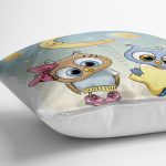 - yerminderi-YER-825-1 - Realhomes  Başkuş Desen Dijital Baskılı Yer Minderi - 70 x 70 cm Realhomes