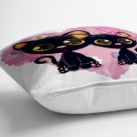 - yerminderi-YER-828-1 - Realhomes  Modern Kedi Desen Dijital Baskılı Yer Minderi - 70 x 70 cm Realhomes