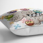 - yerminderi-YER-830-1 - Realhomes  Modern Fil Desen Dijital Baskılı Yer Minderi - 70 x 70 cm Realhomes