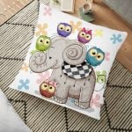 Sevimli Kedi Dijital Baskılı Yer Minderi - 70 x 70 cm Realhomes