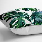 - yerminderi-YER-835-1 - Realhomes Yaprak Desen Dijital Baskılı Yer Minderi - 70 x 70 cm Realhomes