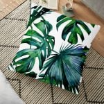 Çiçek Penceresi Desen Dijital Baskılı Yer Minderi - 70 x 70 cm Realhomes