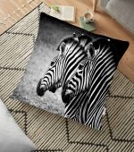 - yerminderi-YER-838 - Realhomes Modern Zebra Desen Dijital Baskılı Yer Minderi - 70 x 70 cm Realhomes