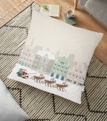 - yerminderi-YER-853 - Realhomes  Christmas Temalı Dijital Baskılı Yer Minderi - 70 x 70 cm Realhomes