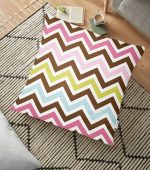 - yerminderi-YER-869 - Realhomes Modern Zigzag Dijital Baskılı Yer Minderi - 70 x 70 cm Realhomes