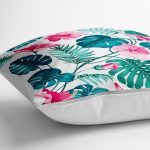 - yerminderi-YER-901-1 - Realhomes  Modern Yaprak Desenli Dijital Baskılı Yer Minderi - 70 x 70 cm Realhomes