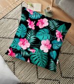 - yerminderi-YER-912 - Realhomes  Çiçek Desenli Dijital Baskılı Yer Minderi - 70 x 70 cm Realhomes