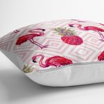 - yerminderi-YER-920-1 - Realhomes  Flamingo Desenli Dijital Baskılı Yer Minderi - 70 x 70 cm Realhomes