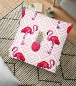 - yerminderi-YER-920 - Realhomes  Flamingo Desenli Dijital Baskılı Yer Minderi - 70 x 70 cm Realhomes