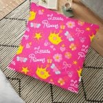 RealHomes Gri Kedicikler Dijital Baskılı Yer Minderi - 70 x 70 cm Realhomes