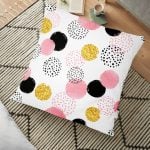 Pembe Gri Bulut ve Ay Tasarımlı Dijital Baskılı Dekoratif Çocuk Odası Minderi - 70 x 70 cm Realhomes