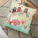 Pembe Zeminli Unicorn Desenli Dekoratif Çocuk Odası Yer Minderi - 70 x 70 cm Realhomes