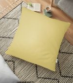 - yerminderi-YER-955 - Realhomes  Hardal Renkli Dijital Baskılı Dekoratif Yer Minderi - 70 x 70 cm Realhomes