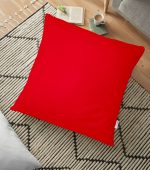 Kırmızı Renkli Dijital Baskılı Dekoratif Yer Minderi - 70 x 70 cm Realhomes