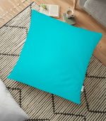 - yerminderi-YER-957 - Realhomes  Turkuaz Renkli Dijital Baskılı Dekoratif Yer Minderi - 70 x 70 cm Realhomes