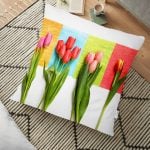 Mercan Resimli Dijital Baskılı Dekoratif Yer Minderi - 70 x 70 cm Realhomes