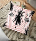 - yerminderi-YER-969 - Realhomes  Flamingo Desenli Dijital Baskılı Dekoratif Yer Minderi - 70 x 70 cm Realhomes