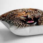 - yerminderi-YER-97-1 - Realhomes  Leopar Resimli Dijital Baskılı Dekoratif Yer Minderi - 70 x 70 cm Realhomes