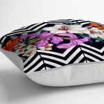 - yerminderi-YER-970-1 - Realhomes  Çiçek Desen Dijital Baskılı Dekoratif Yer Minderi - 70 x 70 cm Realhomes