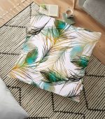 - yerminderi-YER-981 - Realhomes  Real Homes Renkli Tüyler Dijital Baskılı Dekoratif Yer Minderi - 70 x 70 cm Realhomes