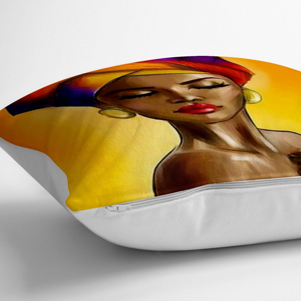 Modern Afrika Women Tasarımlı Dijital Baskılı Dekoratif Yer Minderi - 70 x 70 cm Realhomes