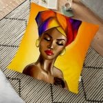 Modern African Tasarımlı Dijital Baskılı Dekoratif Yer Minderi - 70 x 70 cm Realhomes
