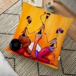 Siyah Beyaz Zigzag ve Flamingo Tasarımlı 3D Dekoratif Yer Minderi - 70 x 70 cm Realhomes