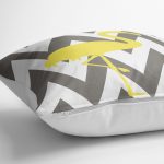 - yerminderi-YER-grizigfila-1 - Realhomes  Gri Zeminde Sarı Flamingo Desenli Dekoratif Yer Minderi - 70 x 70 cm Realhomes