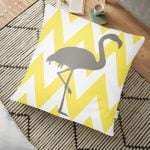 Modern Yeşil Yapraklar Tasarımlı Dijital Baskılı Dekoratif Yer Minderi - 70 x 70 cm Realhomes