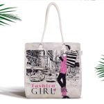 Deniz Yıldızı Dijital Baskılı Fermuarlı Modern Kumaş Çanta Realhomes