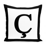 RealHomes Siyah Beyaz B Harfli Yastık Kırlent Kılıfı Realhomes