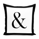 RealHomes Siyah Beyaz İ Harfli Yastık Kırlent Kılıfı Realhomes