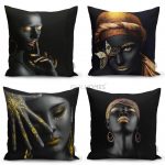 Realhomes Siyah ve Mermer Şıklığı 4'lü Kırlent Kılıfı Seti Realhomes