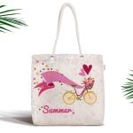 Aşk Temalı Dijital Baskılı Fermuarlı Modern Tasarım Kumaş Çanta Realhomes