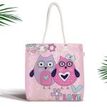 Aşk Temalı Dijital Baskılı Fermuarlı Modern Tasarım Kumaş Çanta Realhomes