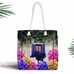 Baykuş Desenli Dijital Baskılı Fermuarlı Modern Kumaş Çanta Realhomes