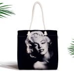 Marilyn Monroe Renkli Dijital Baskılı Fermuarlı Kumaş Çanta Realhomes