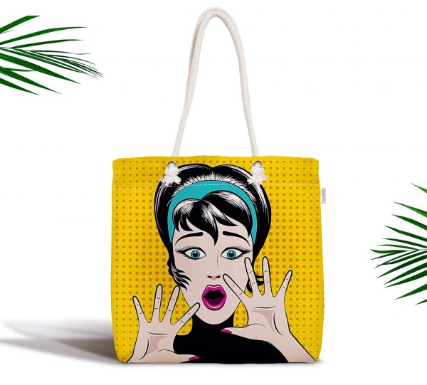 - kumas-canta-161 - Realhomes  Pop Art Resimli Dijital Baskılı Fermuarlı Modern Kumaş Çanta Realhomes